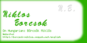 miklos borcsok business card