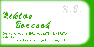 miklos borcsok business card